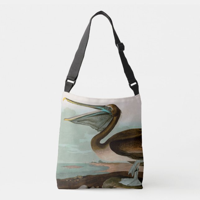 Brown Pelican Birds of America Audubon Print Crossbody Bag (Front)