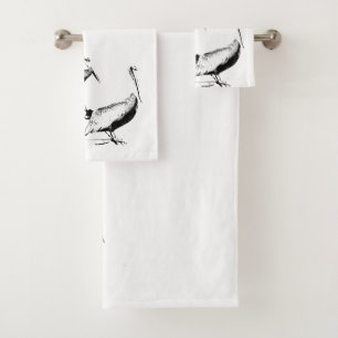 Brown Pelican Birds Wildlife Harbour Bath Towel
