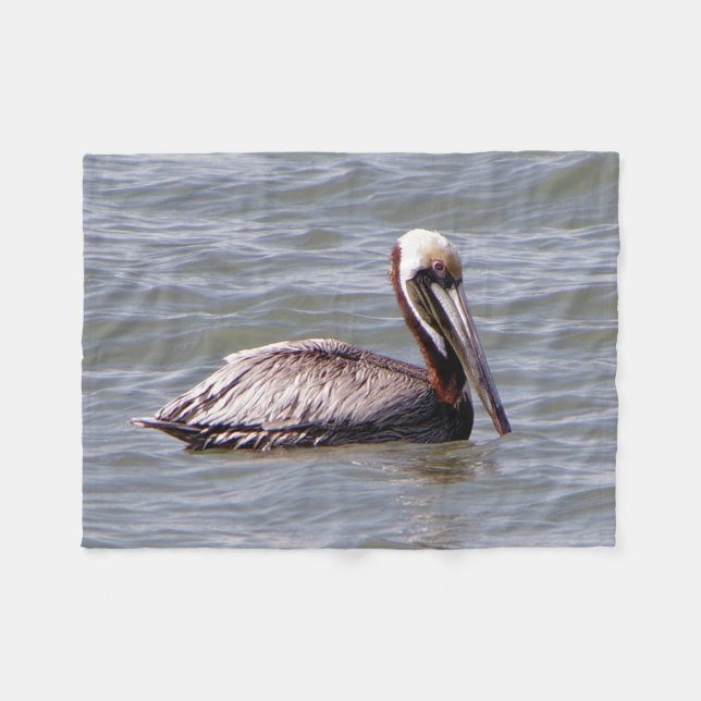 Brown Pelican fleece blanket (Front (Horizontal))