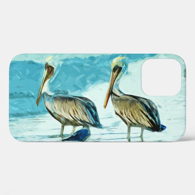 Brown Pelican in Winter Colours Abstract Design Ca Case-Mate iPhone Case (Back (Horizontal))