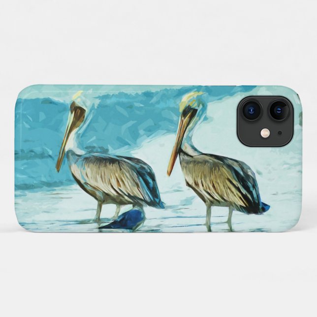 Brown Pelican in Winter Colours Abstract Design Case-Mate iPhone Case (Back (Horizontal))