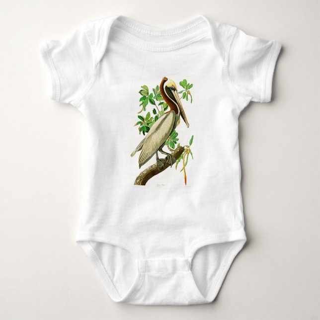 Brown Pelican John James Audubon Birds of America Baby Bodysuit (Front)