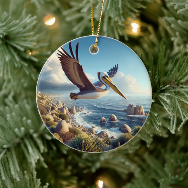Brown Pelican Keepsake Ceramic Tree Decoration (Creator Uploaded)