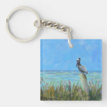 Brown Pelican on a Piling Coastal Art