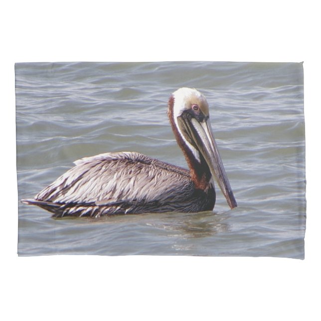 Brown Pelican pillow case (Front)