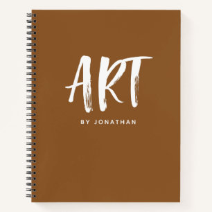 Brown Personalised Artist Sketchbook Your Name Notebook