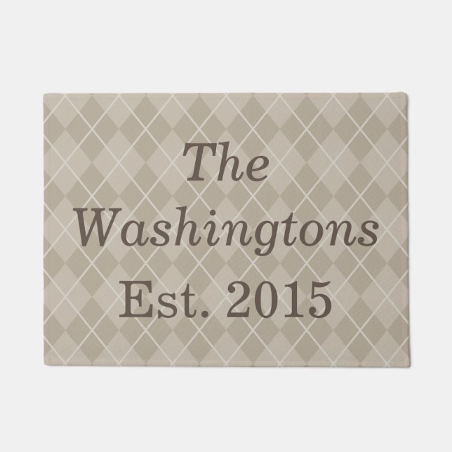 Brown Personalised Doormat (Front)
