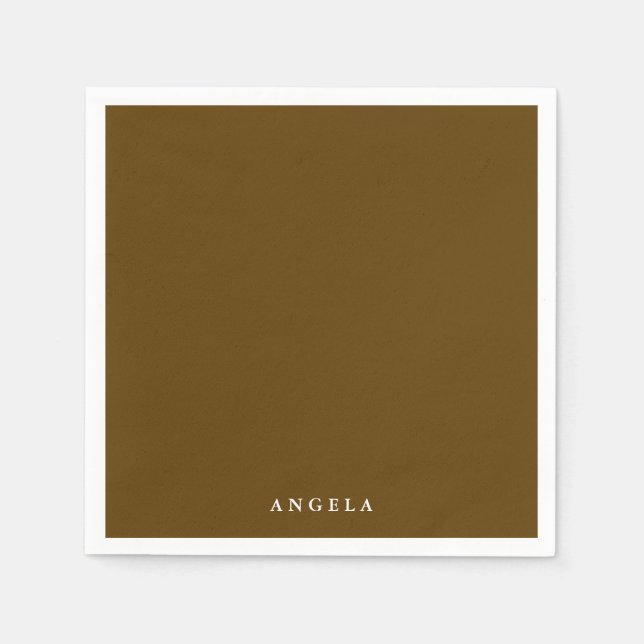 Brown Personalised Name Napkin (Front)