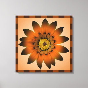 Brown Peru Flower artwork - Wrapped canvas
