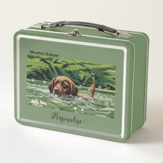 Brown Pet Dog Woofter Vacation Suitcase Custom Metal Lunch Box