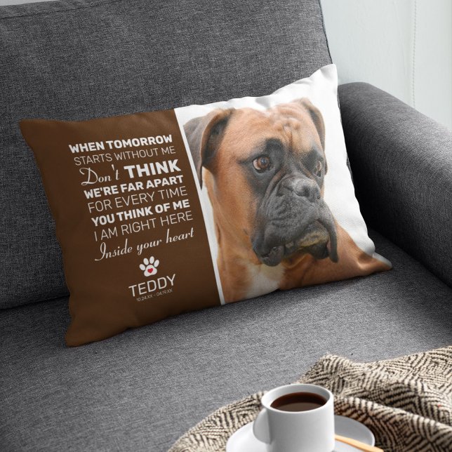 Brown Pet Memorial | Remembrance Dog Keepsake Decorative Cushion (Creator Uploaded)