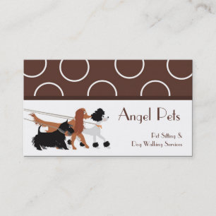 Brown Pet Sitting Dog Walking Walker Business Card