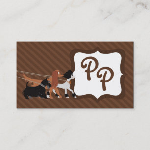 Brown Pet Sitting Dog Walking Walker Business Card