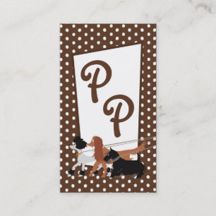 Brown Pet Sitting Dog Walking Walker Business Card