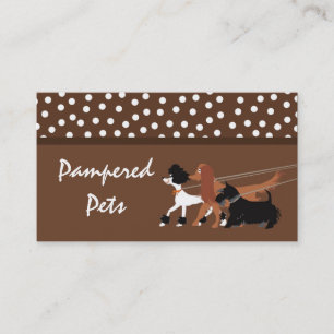 Brown Pet Sitting Dog Walking Walker Business Card