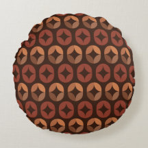 Brown Petals Pattern Round Pillow Pillow