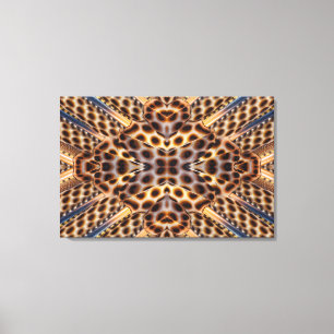 Brown pheasant feather kaleidoscope canvas print