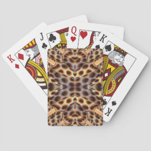 Brown pheasant feather kaleidoscope playing cards