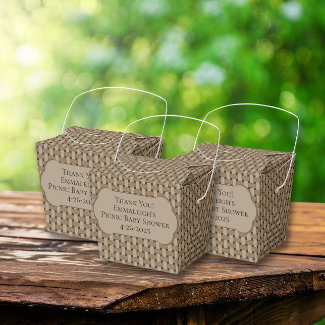 Brown Picnic Baby Shower Basket Thank You Favour Box (Creator Uploaded)