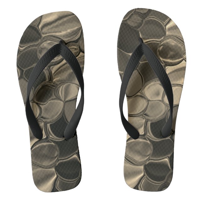 Brown pieces, circles and rounded off shapes jandals (Footbed)