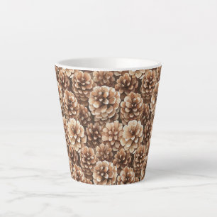 Brown Pine Cones   Latte Mug