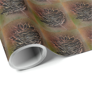 Brown Pinecone Pattern Wrapping Paper