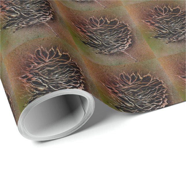 Brown Pinecone Pattern Wrapping Paper (Roll Corner)
