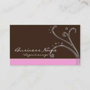 Brown & Pink Acrylic Design Business Card
