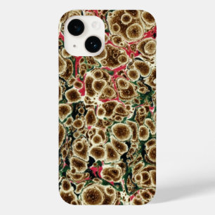 Brown, Pink And Green Marbleised Design Case-Mate iPhone 14 Case