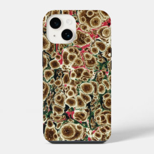 Brown, Pink And Green Marbleised Design Case-Mate iPhone 14 Case