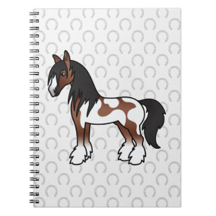 Brown Pinto Gypsy Vanner / Shire / Clydesdale Spiral Notebook