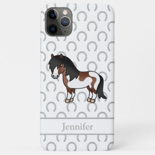 Brown Pinto Shetland Pony Cartoon Illustration Case-Mate iPhone Case