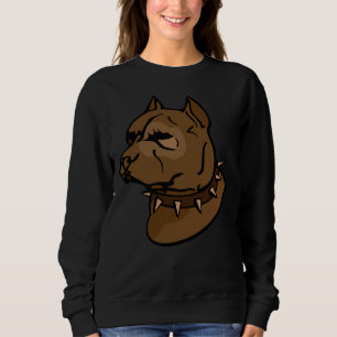 Brown Pitbull Dog With Collar Sweatshirt