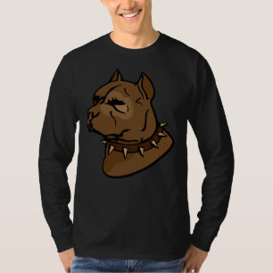 Brown Pitbull Dog With Collar T-Shirt