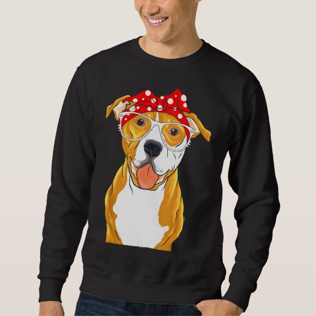 Brown Pitbull Funny Pit Bull Mum Sweatshirt (Front)