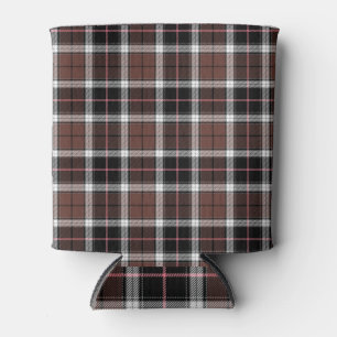 Brown Plaid Can Cooler