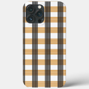 Brown Plaid Check Pattern iPhone 13 Pro Max Case