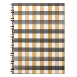 Brown Plaid Check Pattern Notebook