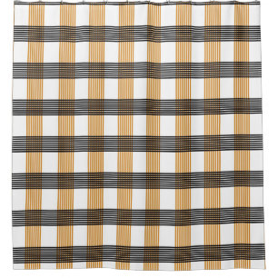Brown Plaid Check Pattern Shower Curtain