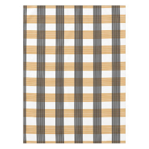 Brown Plaid Check Pattern Tablecloth