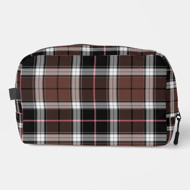 Brown Plaid Dopp Kit (Front)