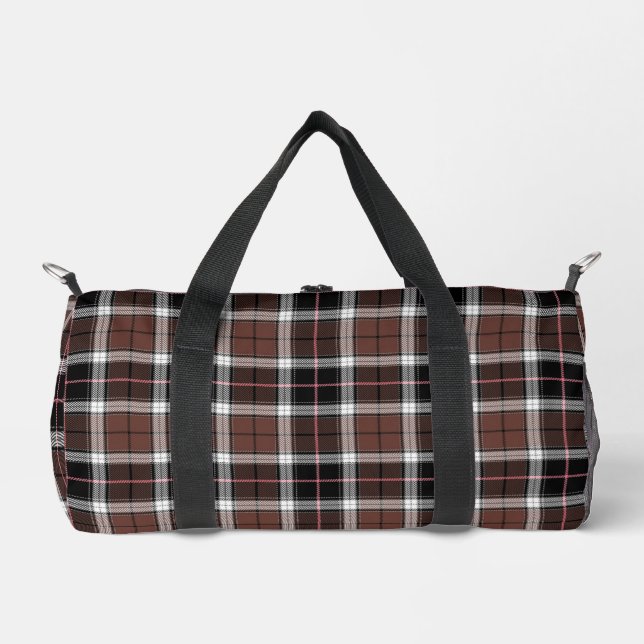Brown Plaid Duffle Bag (Front)