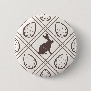 Brown Plaid Easter 6 Cm Round Badge