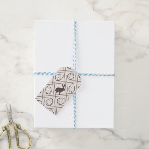 Brown Plaid Easter   Gift Tags