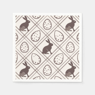 Brown Plaid Easter Napkin