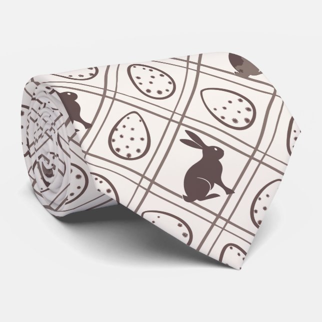 Brown Plaid Easter   Tie (Rolled)