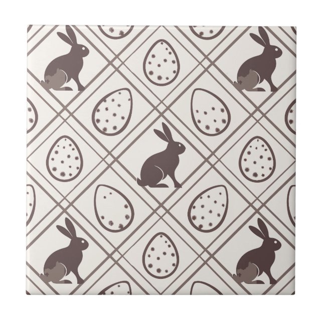 Brown Plaid Easter   Tile (Front)