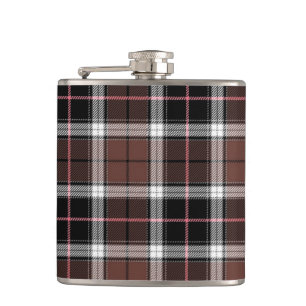 Brown Plaid Hip Flask