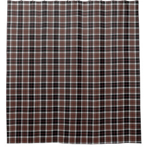 Brown Plaid Shower Curtain
