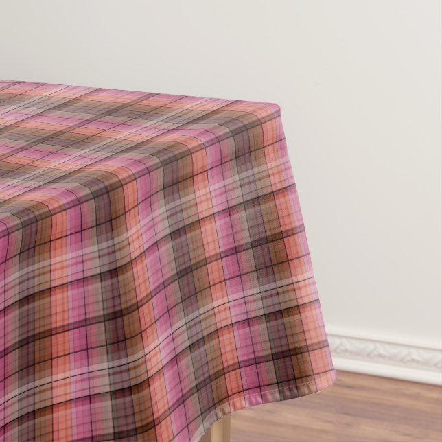 Brown plaid . tablecloth (In Situ)
